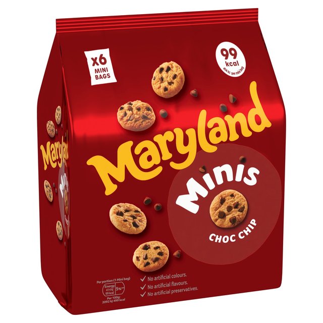 Maryland Cookies Chocolate Chip Minis 6 Pack Multipack   6 x 19.8g