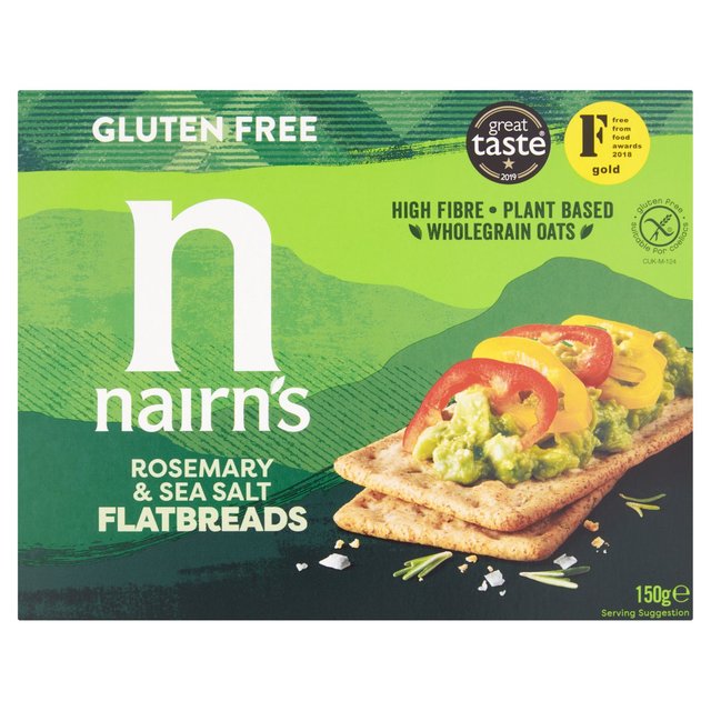 Nairns Gluten Free Flatbreads Rosemary & Sea Salt   150g