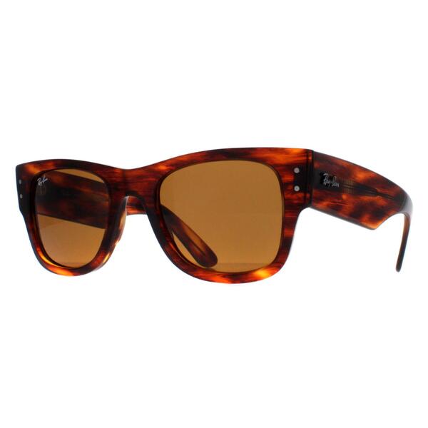 Ray-Ban Mega Wayfarer brown striped Havana sunglasses, imported from the UK