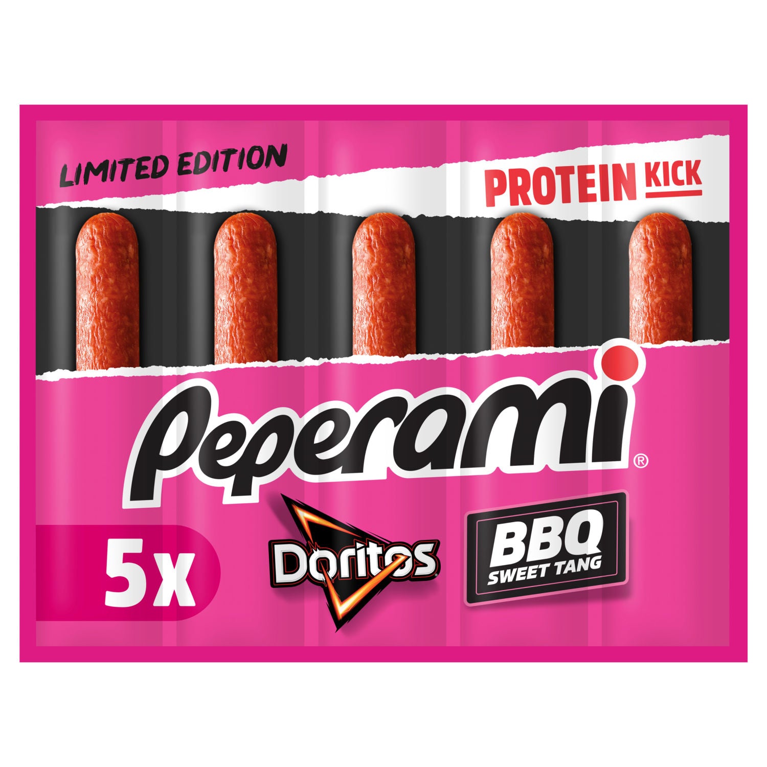 Peperami salami sticks Doritos BBQ Sweet Tang flavour 100g, imported from the UK