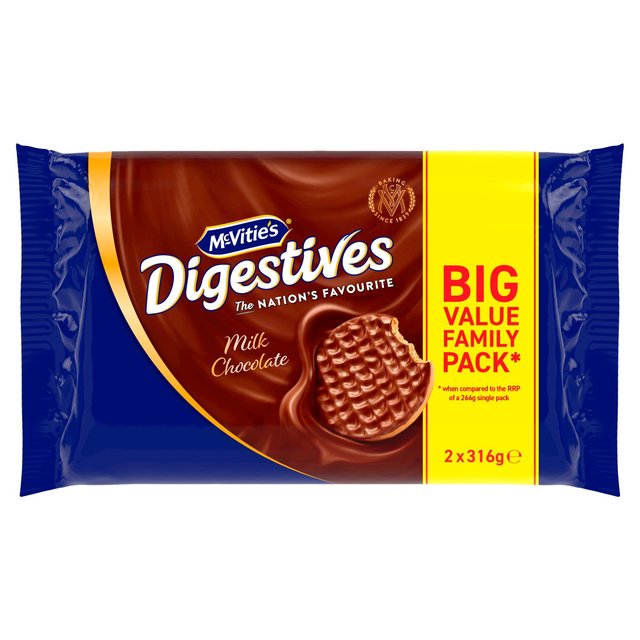 McVitie's Digestives Milk Chocolate Biscuits Twin Pack   2 x 316g