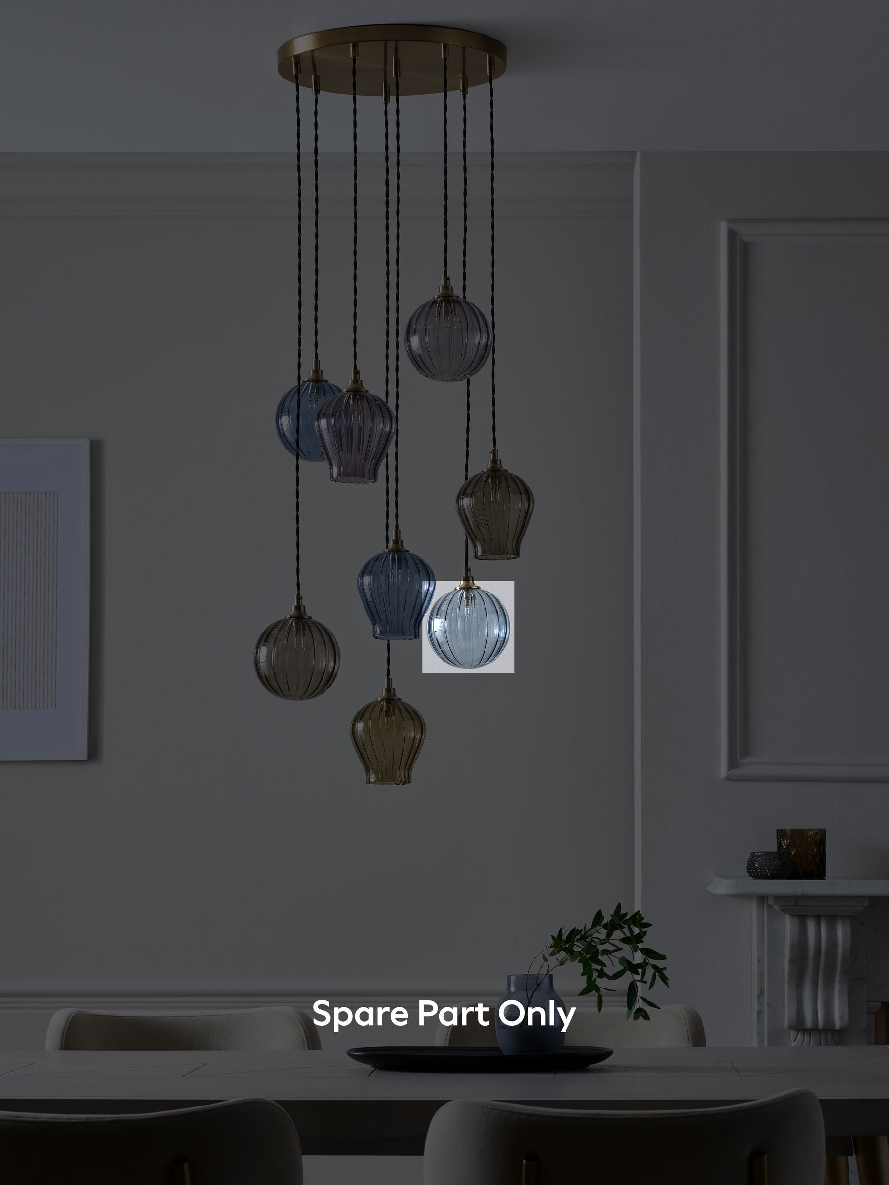 Hampton dark blue glass shade 14cm - British product