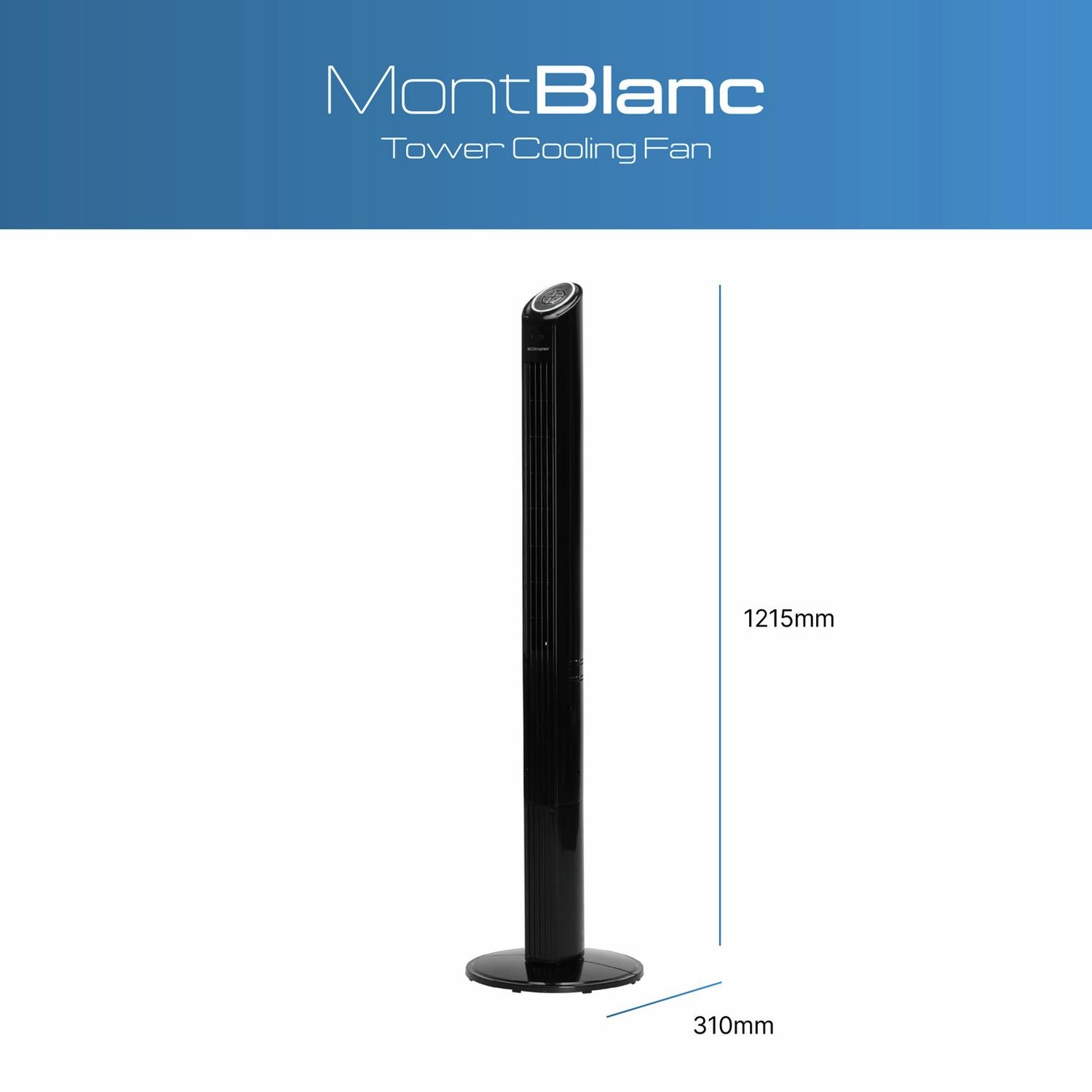 Dimplex freestanding black tower fan, UK version