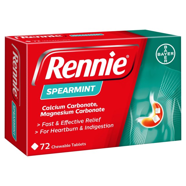 Rennie Spearmint Heartburn & Indigestion Relief Tablets   72 per pack GOODS M&S   