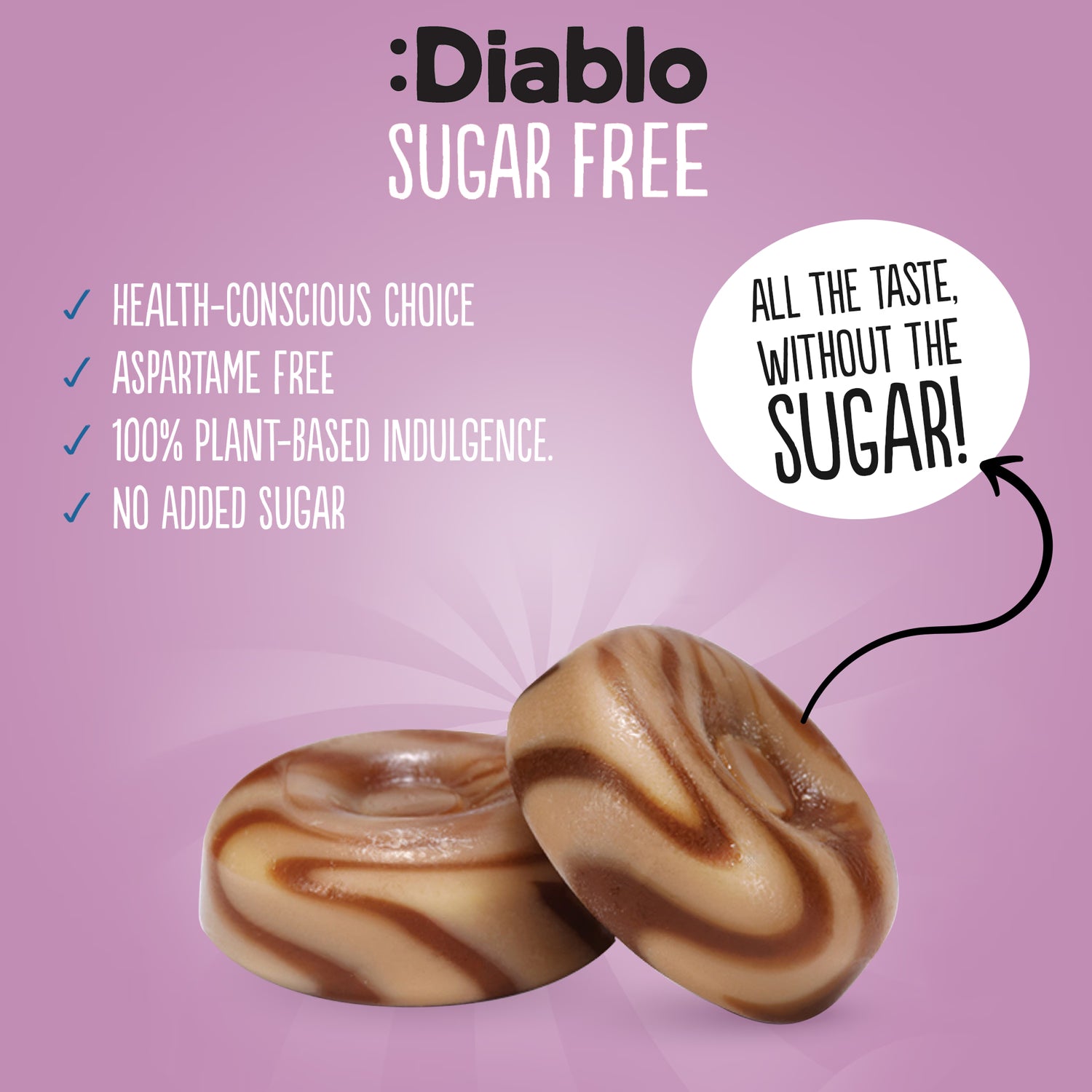 Diablo sugar free cappuccino sweets 75g pack - British product