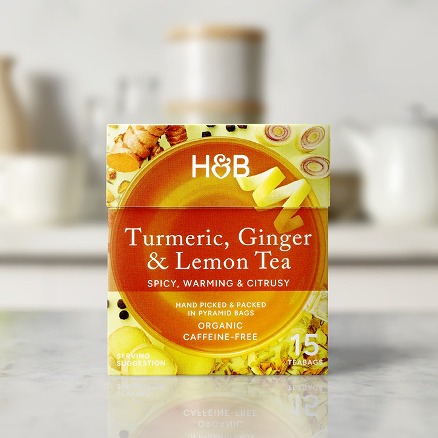Organic Turmeric Ginger Lemon Herbal Tea 15 Tea Bags