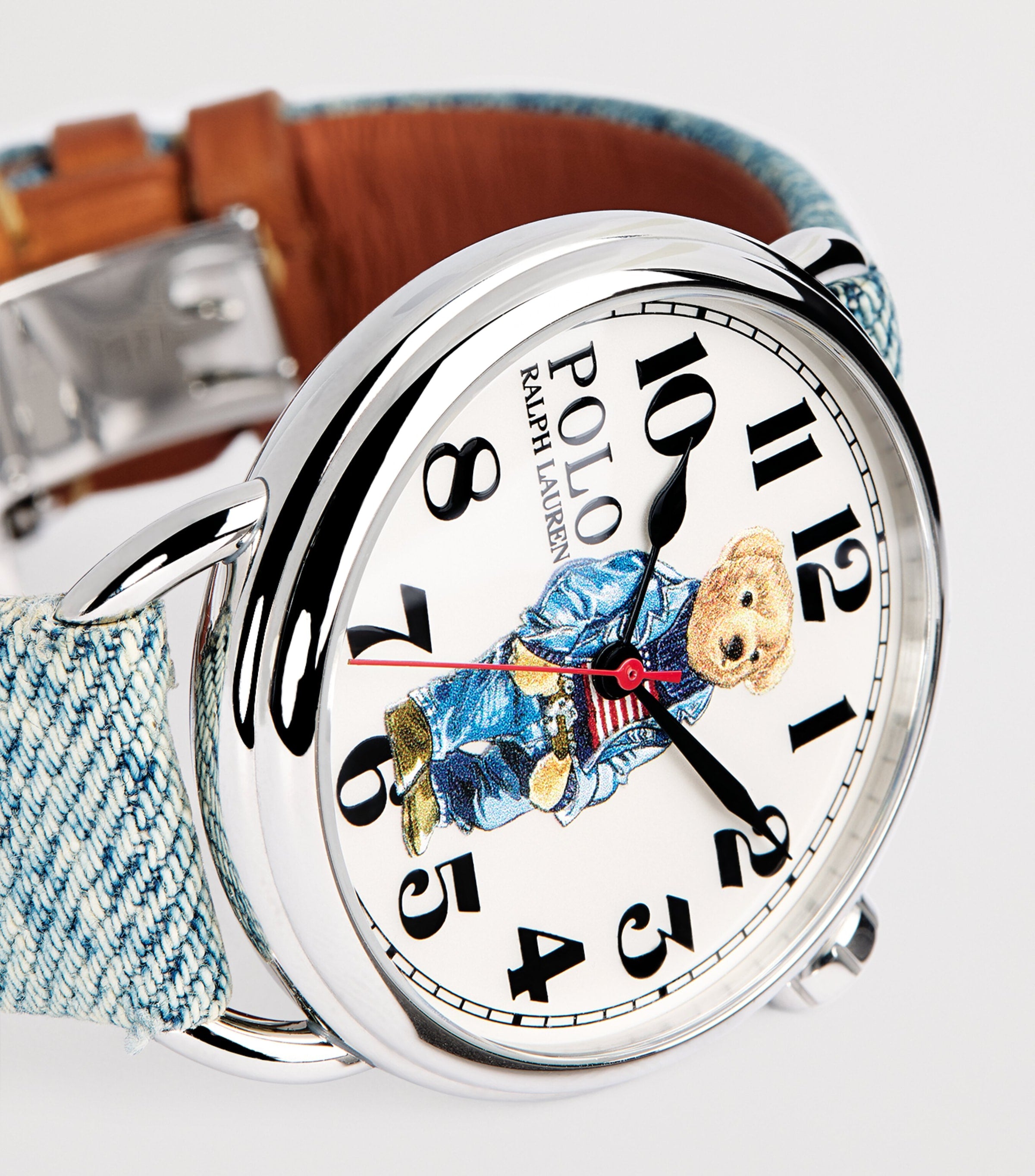 Polo Ralph Lauren denim Polo Bear watch 42mm, imported from the UK