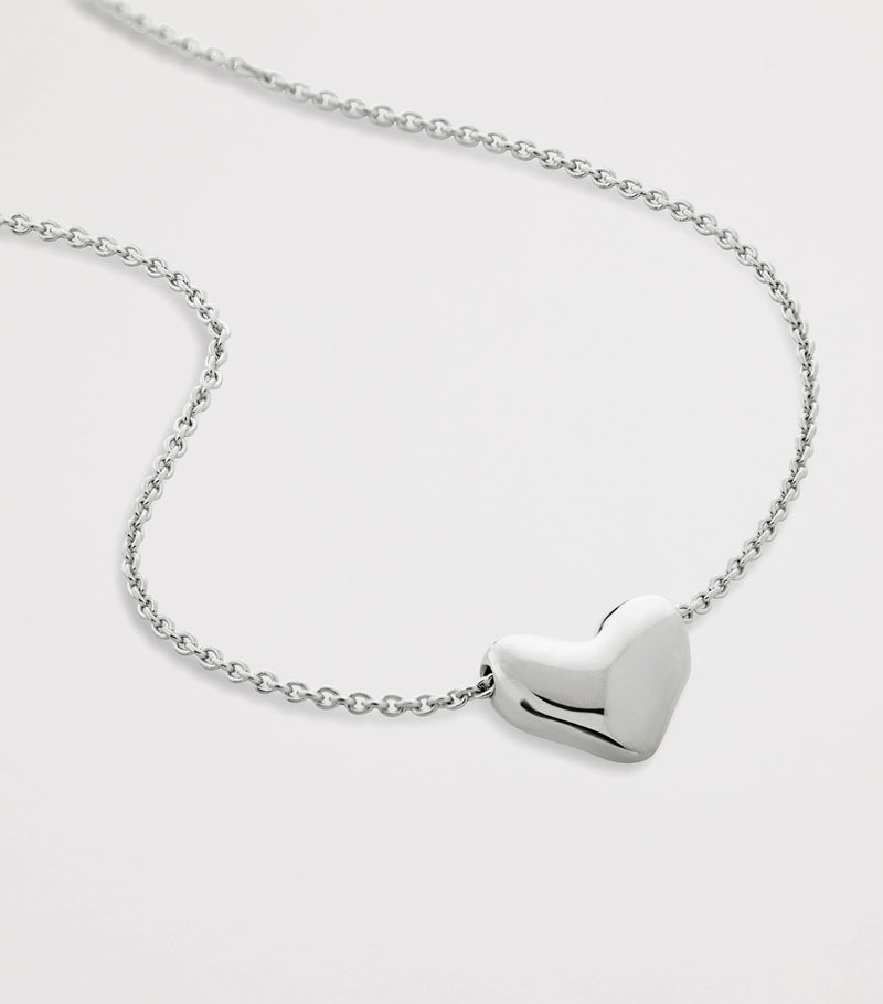 Monica Vinader sterling silver heart necklace, UK version