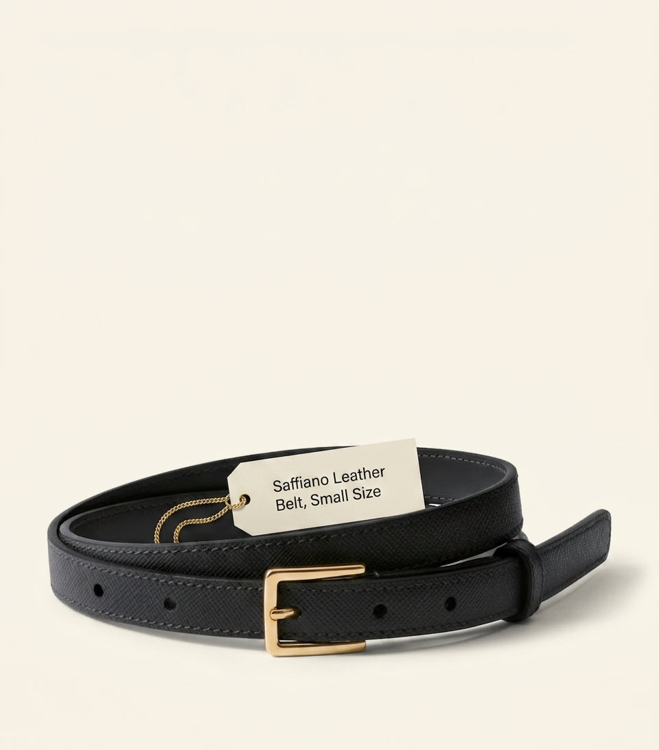 Prada Saffiano leather Triangle belt, imported from the UK