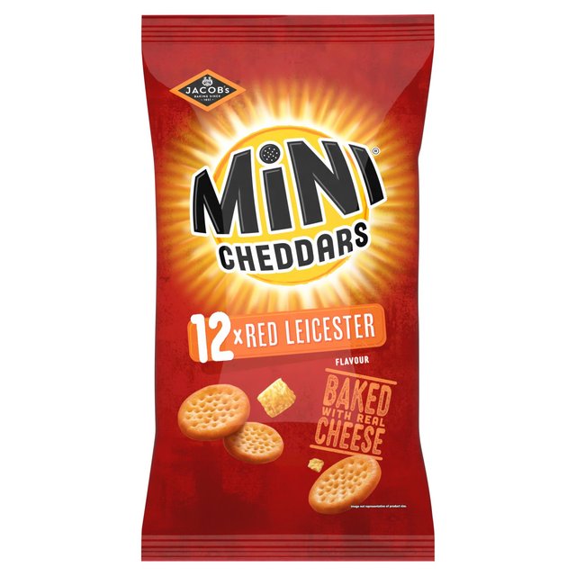 Jacob's Mini Cheddars Red Leicester Baked Snacks Multipack   12 per pack