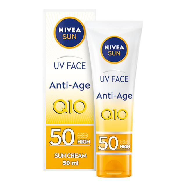 NIVEA SUN UV Face SPF 50 Sun Cream Q10 Anti-Age   50ml GOODS M&S   