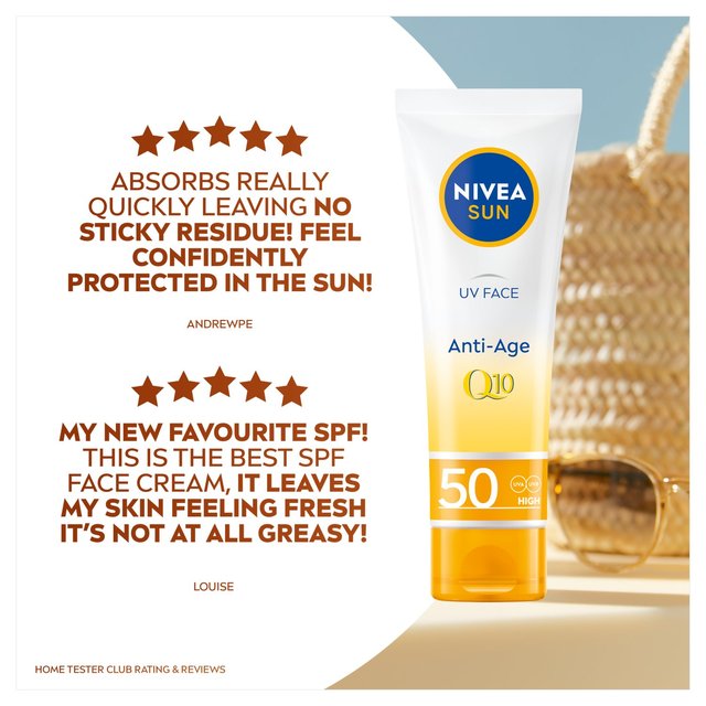 NIVEA SUN UV Face SPF 50 Sun Cream Q10 Anti-Age   50ml