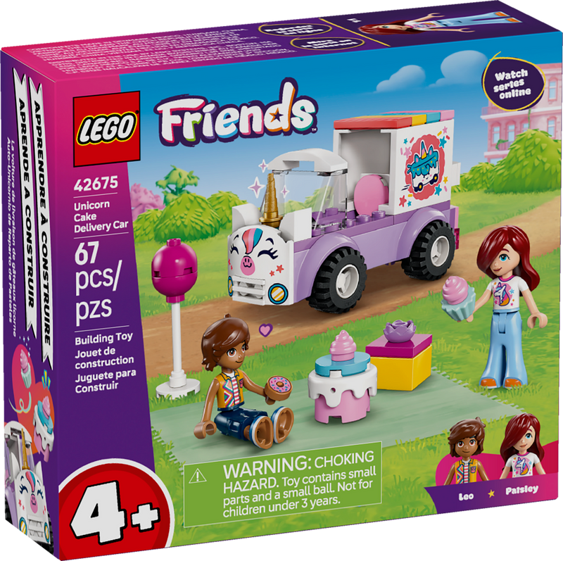 LEGO Friends unicorn cake car building set 67 pieces, UK version