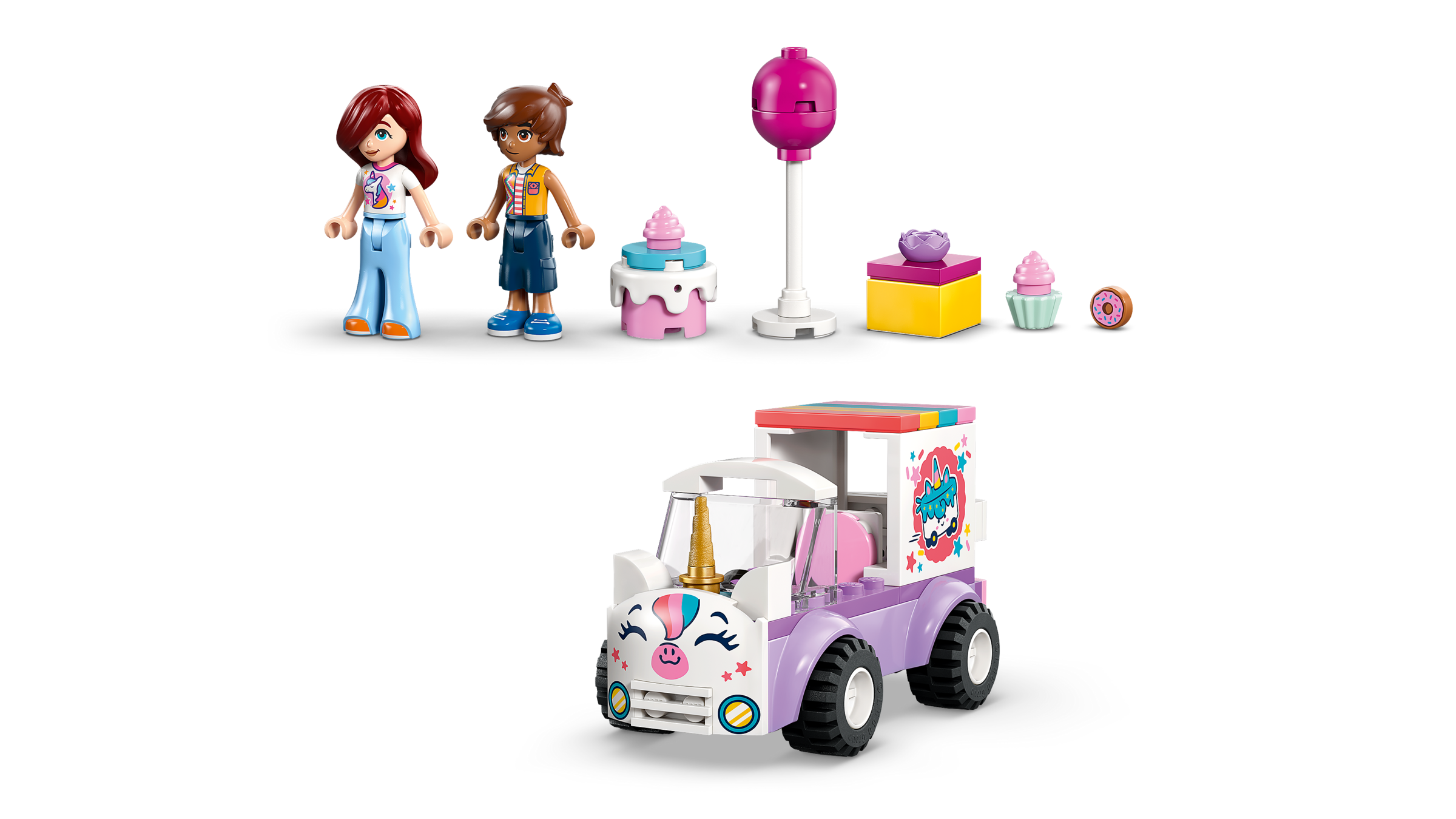 LEGO Friends unicorn cake car building set 67 pieces, UK version