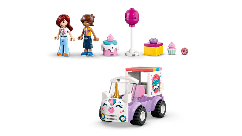 LEGO Friends unicorn cake car building set 67 pieces, UK version