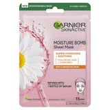 Garnier Moisture Bomb Camomile Hydrating Face Sheet Mask for Dry and Sensitive Skin 32g For her Sainsburys   