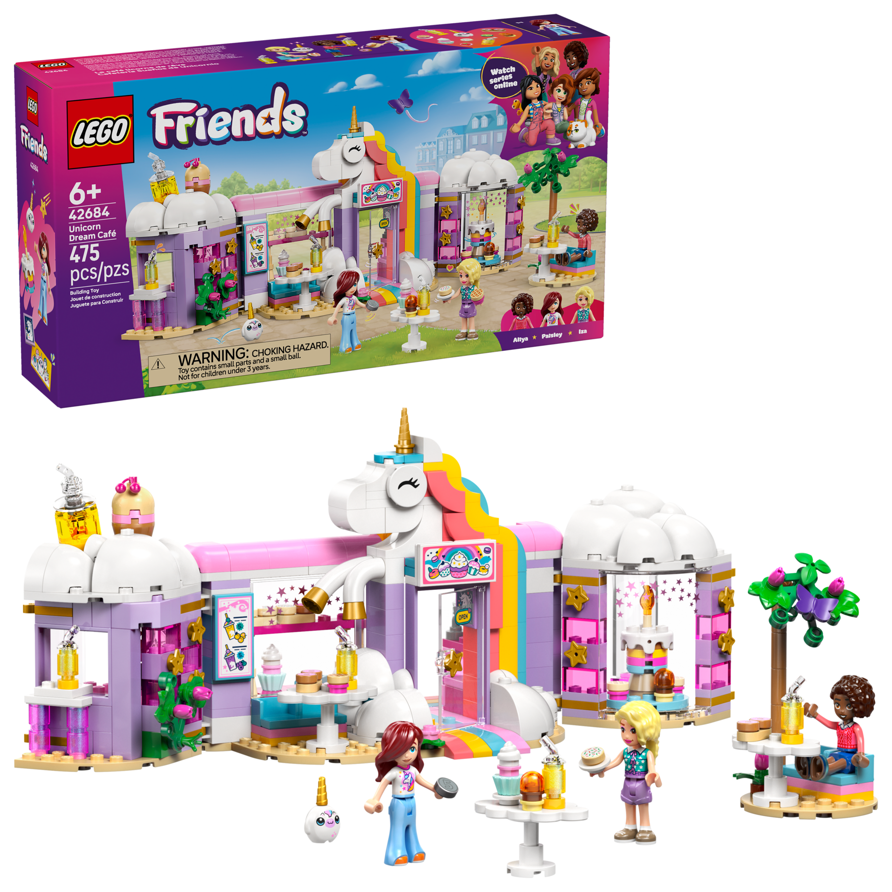 LEGO Friends Unicorn Dream Café playset 475 pieces (British brand)