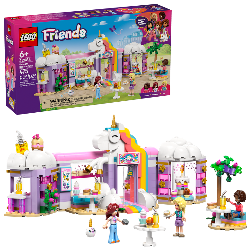LEGO Friends Unicorn Dream Café playset 475 pieces (British brand)