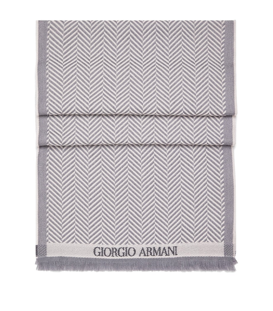 Giorgio Armani wool herringbone scarf - British product