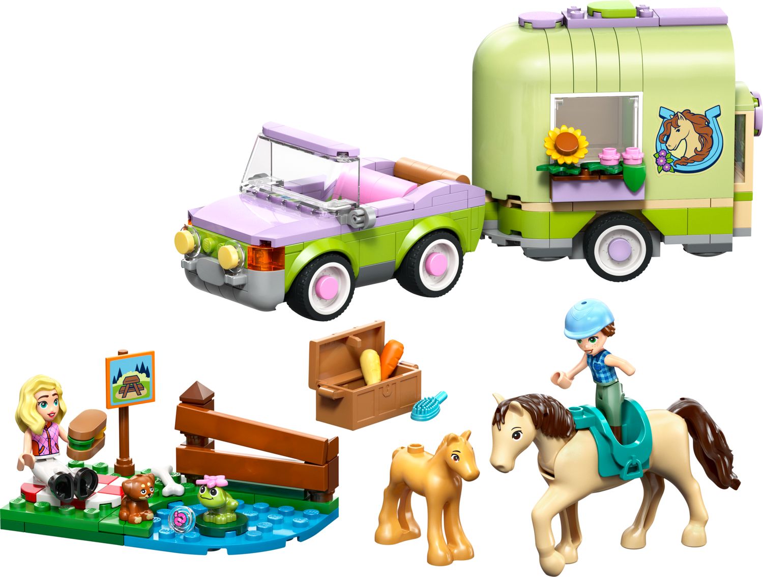 LEGO Friends building set horse trailer with foal (British brand)