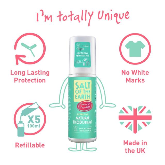 Salt of the Earth Melon & Cucumber Natural Deodorant Spray   100ml GOODS M&S   