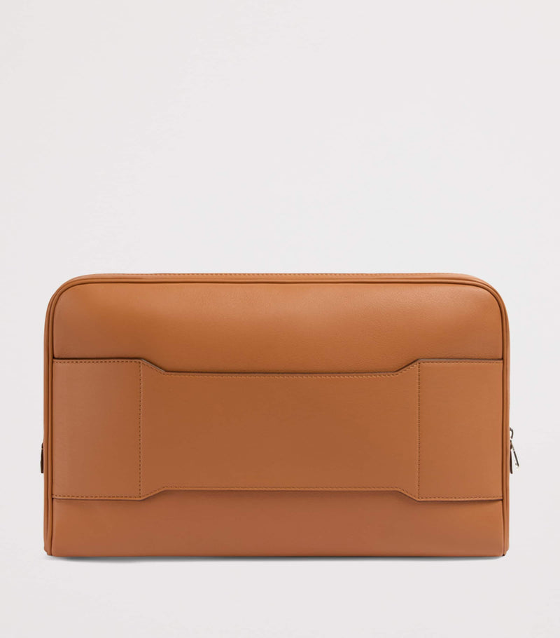 Aviteur leather trolley-sleeve laptop case - British product