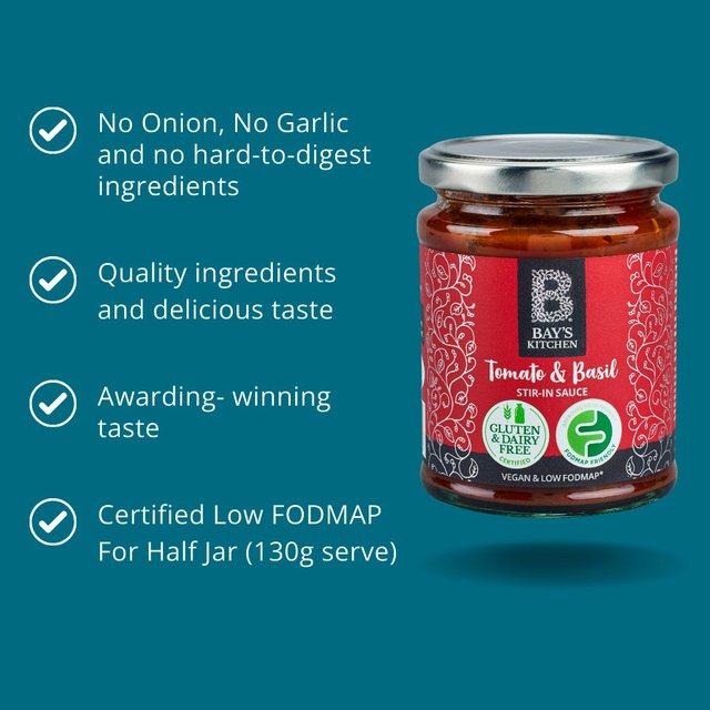 Bay's Kitchen Tomato & Basil Stir-in Low Fodmap Sauce   260g GOODS M&S   