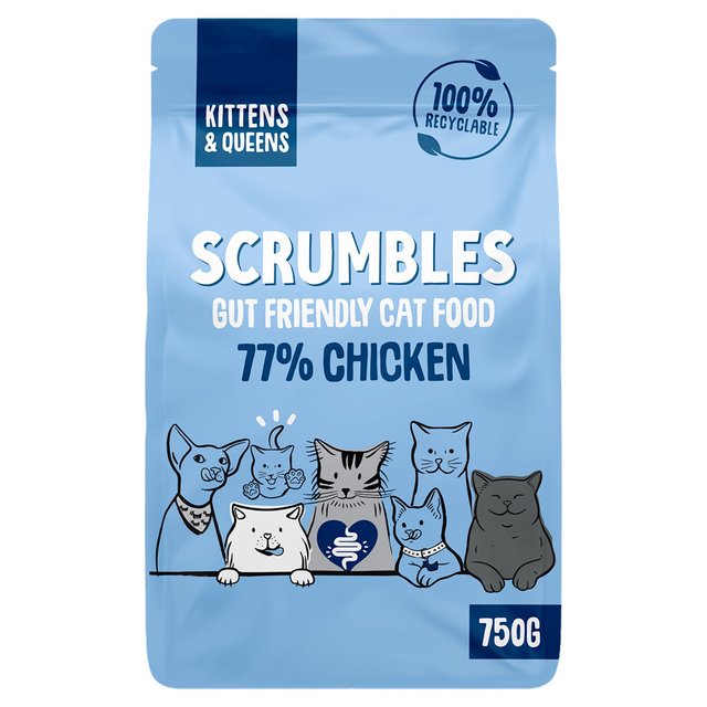 Scrumbles Kitten & Queens Dry Cat Food Chicken   750g