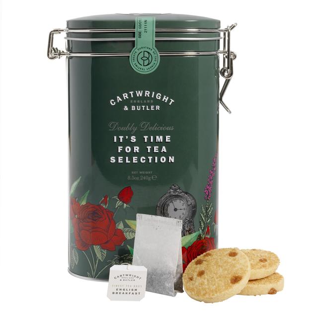 Cartwright & Butler Salted Caramel Shortbread & English Breakfast Tea Tin   240g GOODS M&S   