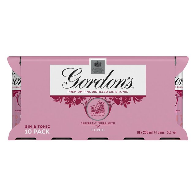 Gordon's Pink Gin & Tonic   10 x 250ml GOODS M&S   