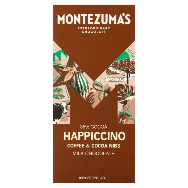 Montezuma's Happiccino Coffee & Cocoa Nibs Milk Chocolate Bar   90g GOODS M&S   