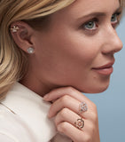 Piaget Rose ear clip in 18kt rose gold with diamonds (British brand)