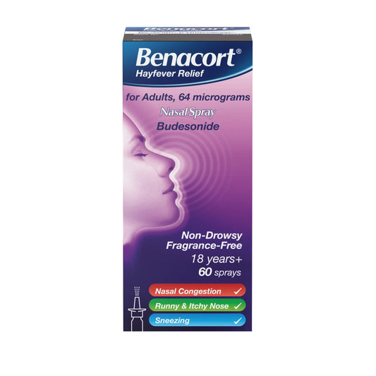 Benacort Adults Hayfever Relief 64 Mg Nasal Sprays x60 cough cold & flu Sainsburys   