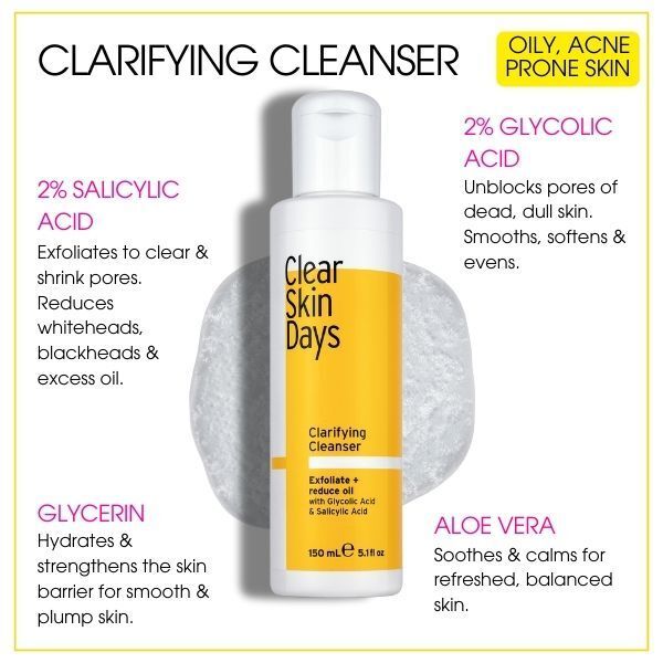 Clear Skin Days Clarifying Salicylic Acid Cleanser 150ml GOODS Superdrug   