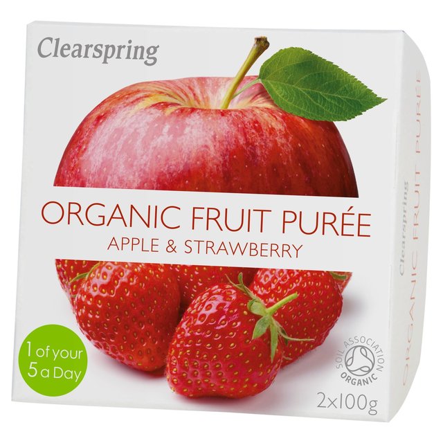 Clearspring Organic Apple & Strawberry Puree   2 x 100g