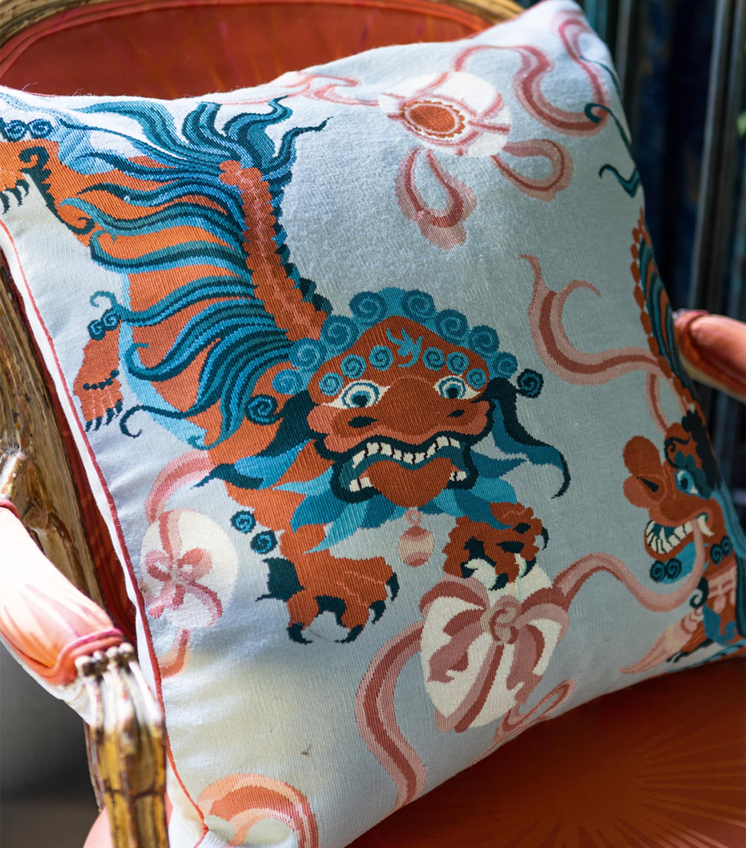 The Rug Company Guo Pei Lion Dance Cushion 56cm x 56cm (British brand)