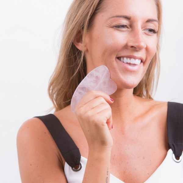 White Lotus Premium Rose Quartz Gua Sha, UK version
