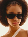 QUAY black Hyped Up narrow sunglasses (British brand)