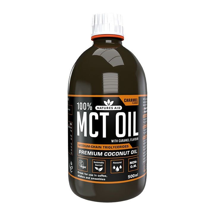 Natures Aid Medium Chain Triglycerides (MCT) Oil with Caramel Flavour 500ml GOODS Holland&Barrett Caramel