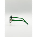 SVNX oversize cateye sunglasses green diamante detail, imported from the UK