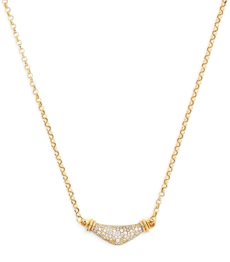 L'Atelier Nawbar Karma necklace yellow gold diamond, imported from the UK