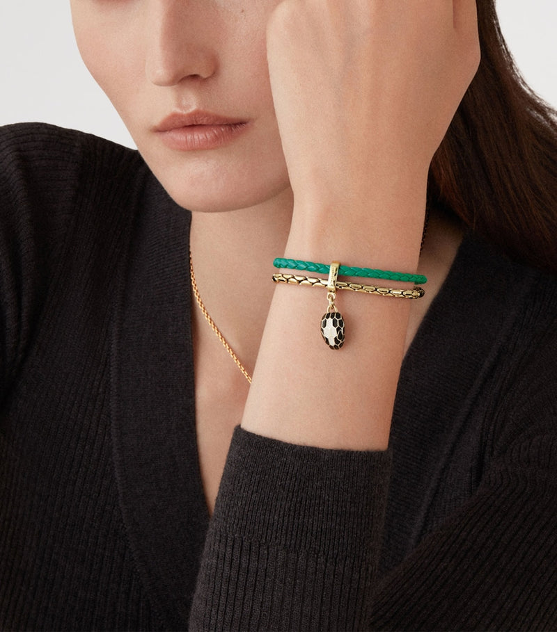 Bvlgari Serpenti Forever braided leather bracelet 16.5cm - British product