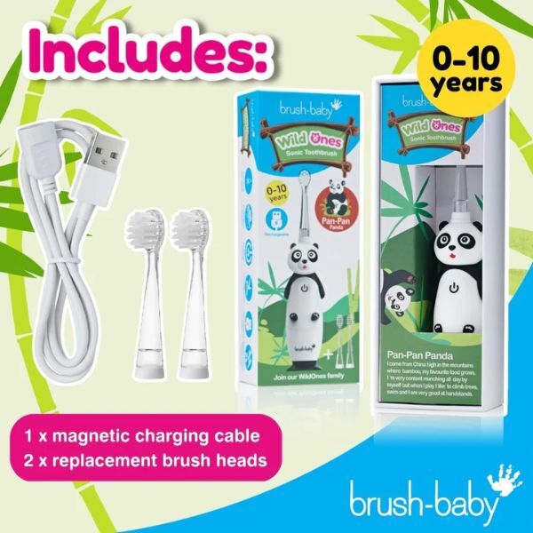 Brush Baby WildOnes-Panda Toothbrush & Applemint Toothpaste GOODS Superdrug   