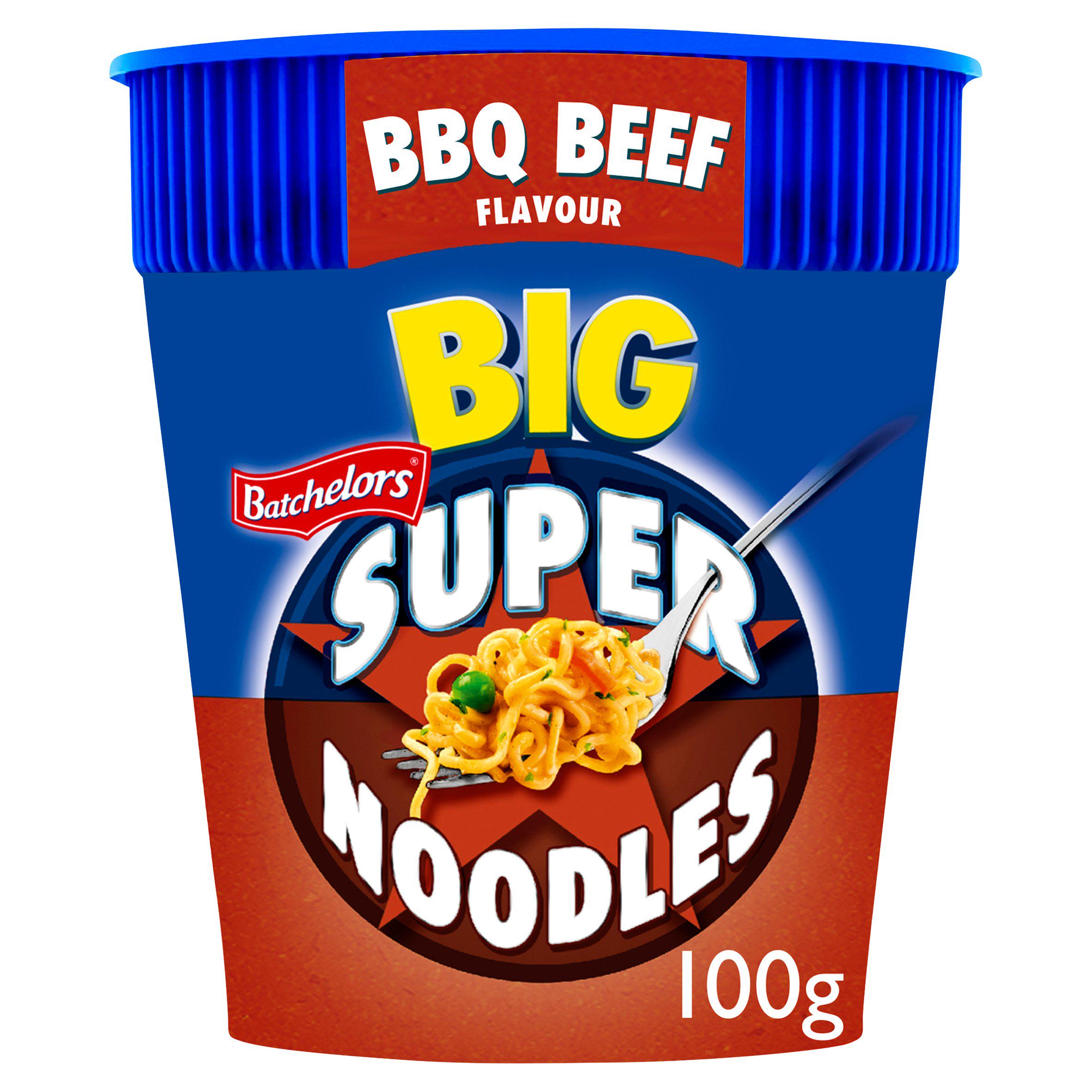 Batchelors Big Super Noodles Pot BBQ Beef Flavour 100g Instant snack & meals Sainsburys   