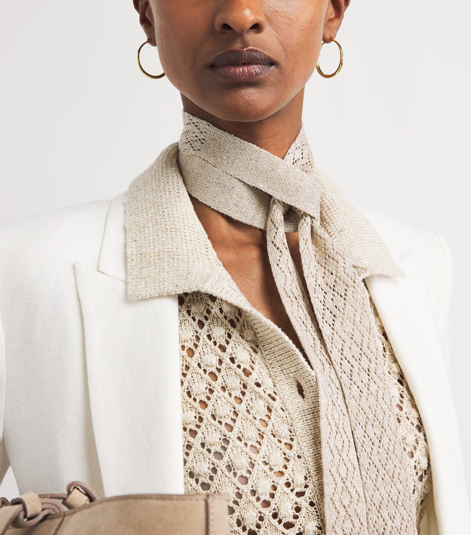 Eleventy silk linen blend skinny scarf (British brand)