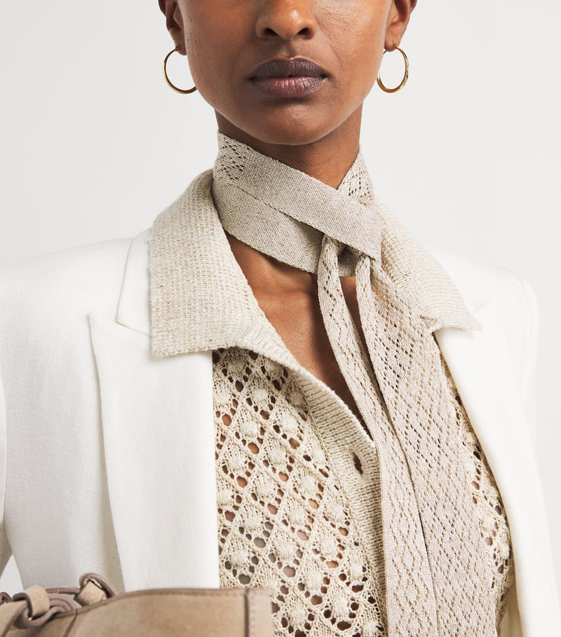 Eleventy silk linen blend skinny scarf (British brand)