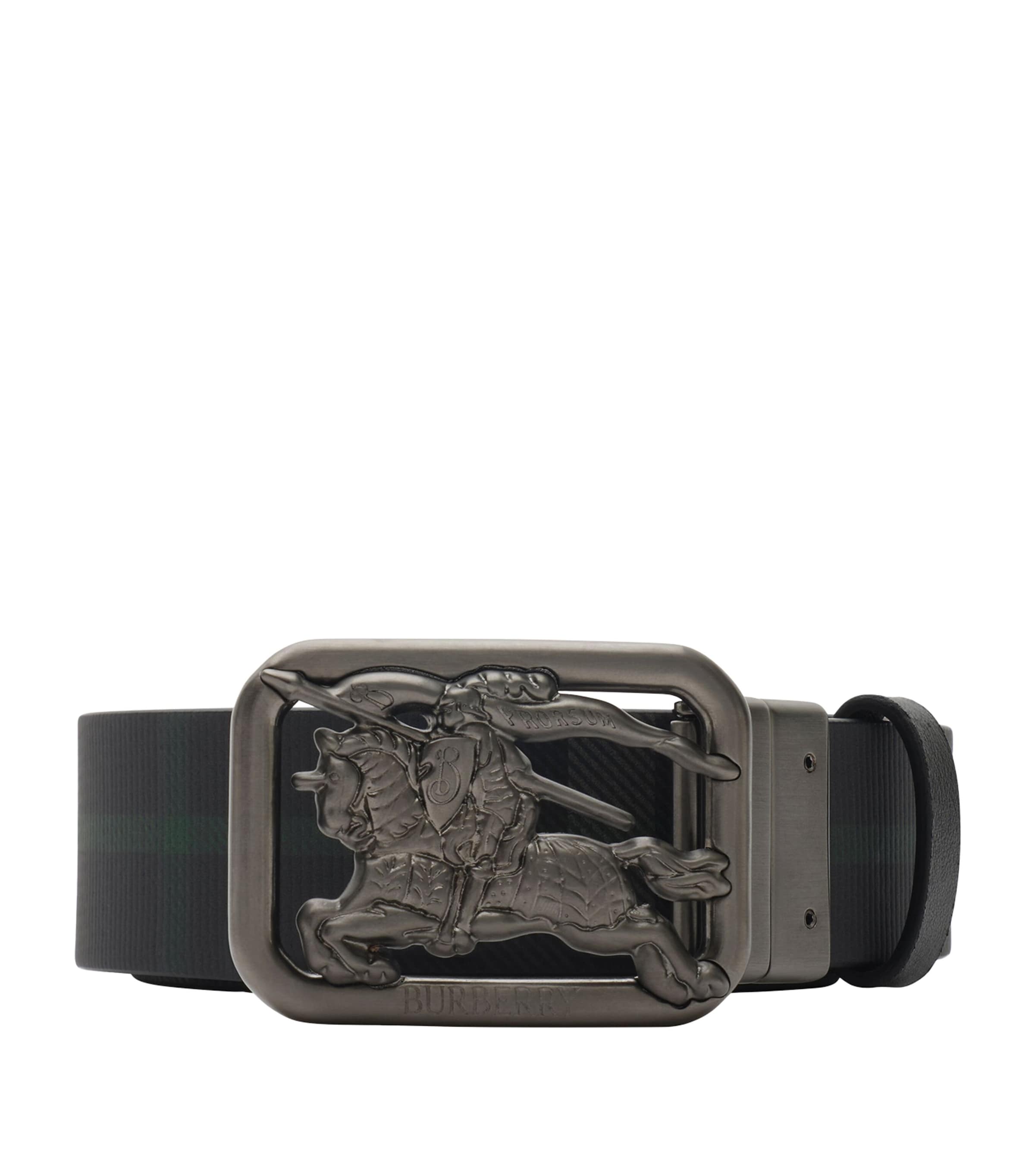 Burberry reversible belt with calf leather and Check print, imported from the UK