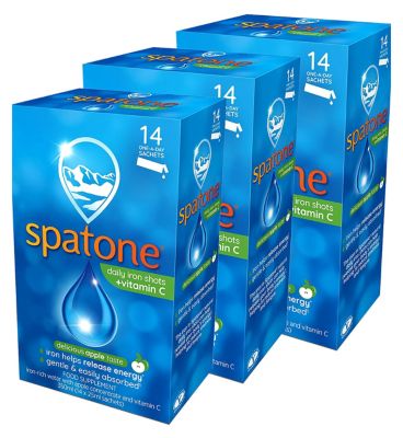 Spatone Apple 42 Day Bundle: 3 x Spatone Apple Daily Iron Shots + Vitamin C 14s GOODS Boots   