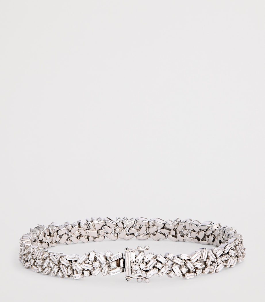 Suzanne Kalan white gold diamond tennis bracelet, UK version