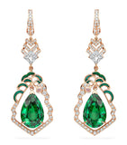 Boodles drop earrings with rose gold, diamonds and tsavorite, imported from the UK